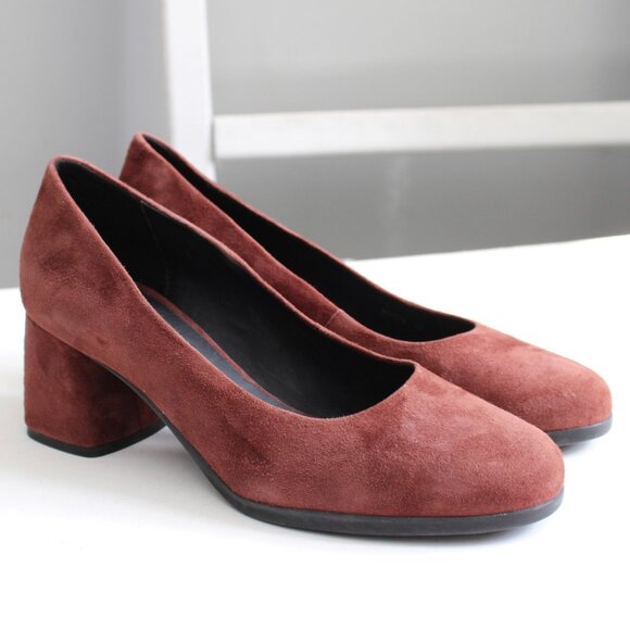 Geox Women's Brown Suede Heels - Picture 1 of 8